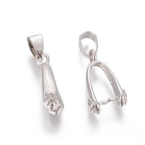 Bails And Pendant Slides: Bails - Pinch - 25mm - Platinum