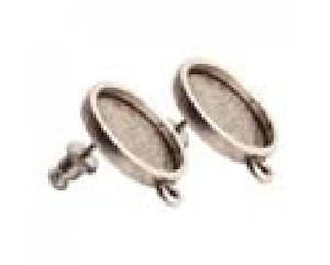 Bezel Settings: Bezel Earring - Mini Circle - Nunn Design - 18mm - 1 pair - Antique Silver