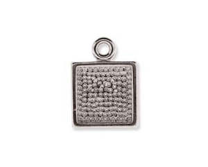 Bezel Settings: Bezel Pendant - Square - 10mm - Silver