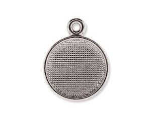 Bezel Settings: Bezel Pendant - Round - 14mm - Silver