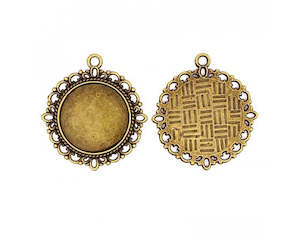 Bezel Pendant - Round - 35mm - 1 piece