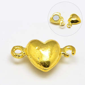 Clasps And Toggles: Clasp - Magnetic - Heart - 1 piece
