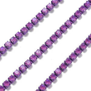 Chain - Colour Cup with Rhinestones - 2mm - 1 meter