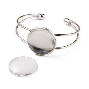 Bezel Open Cuff Bangle Kit - Round  - 1 set