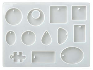 Mixed Media: Silicone Pendant Mold - Geometrical Shapes