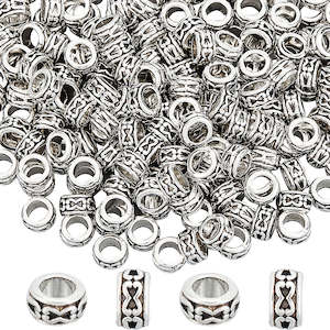 Beads: Metal - Rondelle - 6mm x 3.5mm - Silver - 20 pieces