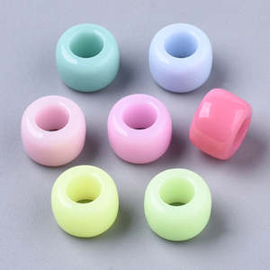 Beads: Acrylic - Ring - Large Hole - 8.5mm x 6mm - 40 pieces