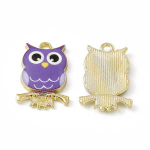 Charms - Owl - 21.5mm x 15mm - 2 pieces