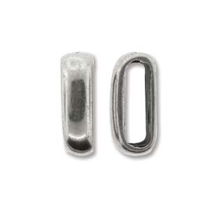 Mixed Media: Half Bar Bracelet Slider - 10mm x 2mm (ID) - 1 piece - Antique Silver