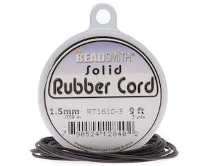 BeadSmith - Rubber Cord - Solid - 2.7 meters - Black