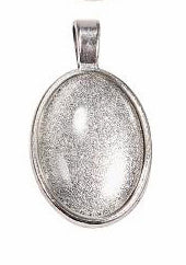 Findings: Bezel Necklace - Oval - 37mm x 21mm - Silver
