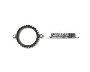 Findings: Bezel Connector - Round - 18mm - Silver
