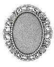 Findings: Bezel Brooch Kit - Oval - Tray 25mm x 18mm - 1 piece - Antique Silver