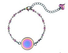 Findings: Bezel Bracelet Kit - Round - Rainbow - Cab 16mm - 1 set