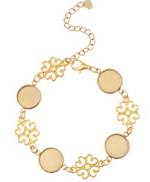 Findings: Bezel Bracelet Kit - Round - Cab 12mm - 1 set