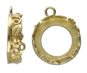 Findings: Beadsmith - Bezel - Pendant - Round - 14mm - Brass