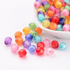 Beads: Acrylic - Round - Faceted - 7mm - 40 pieces