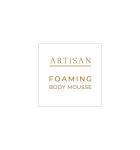 76. Artisan Foaming Body Mousse Label 3.4cm - Transparent with Shiny Gold Foil