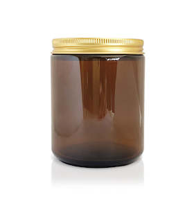 Products: Amber Pharmacist Glass Jar with Gold Lid 200ml