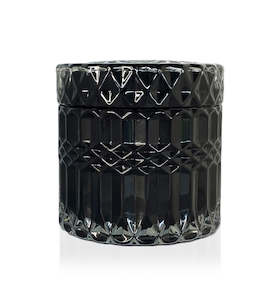 Darcy Vintage Cut Glass Candle Jar with Lid - 200mls - Black