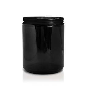 Black Pharmacist Glass Jar with Black Lid 200ml