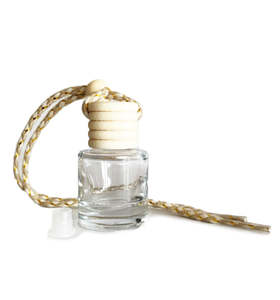 Diffuser Bottles: 5ml Round Car Diffuser Bottle with Wooden Cap and String