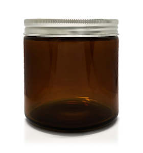 The Pharmacist Collection: Dark Amber Pharmacist Glass Jar with Silver Lid 400ml