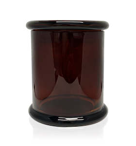 Metro - Dark Amber Glass Candle Jar with Lid 280-300ml