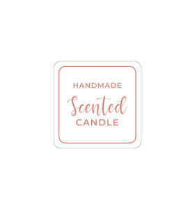 75. Handmade Scented Candle Label 3.4cm - Transparent with Rose Gold Shiny Foil