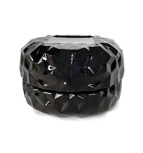 Black Diamond Macaron Glass Jar with Lid 90ml