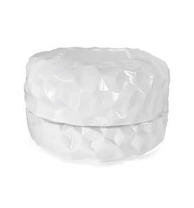 White Diamond Macaron Glass Jar with Lid 90ml