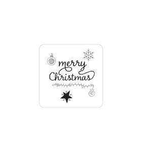 10. Merry Christmas Label 3.4cm - Transparent