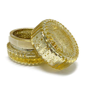 Mercury Gold Macaron Glass Jar with Lid 90ml