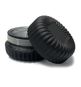 Macaron Collection: Matte Black with Inner Silver Macaron Glass Jar with Lid 90ml