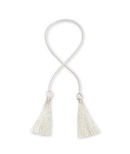 Double White Metallic Tassel