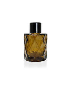 Diffuser Bottles: 50ml Diamond Cut Amber Diffuser Bottle - Black Collar