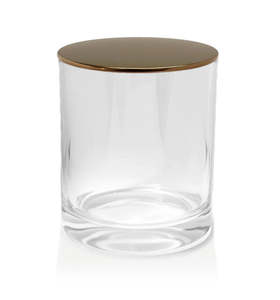 Medium Classic Tumblers: Medium Classic Tumbler - Clear Glass Jar with Bronze Metal Tumbler  Lid 280 - 300ml