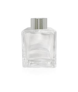 Diffuser Bottles: 100ml Square Diffuser Bottle - Silver Collar