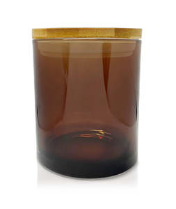 Medium Classic Tumblers: Medium Classic Tumbler - Amber Jar  with Wooden Lid 280 - 300ml