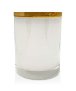 Medium Classic Tumblers: Medium Classic Tumbler - White Jar  with Wooden Lid 280 - 300ml