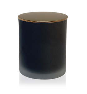Medium Classic Tumblers: Medium Classic Tumbler - Black Frosted Jar with Bronze Metal Tumbler Lid 280 - 300ml
