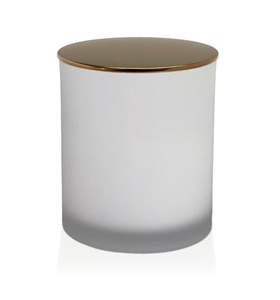Medium Classic Tumblers: Medium Classic Tumbler - White Frosted Jar with Bronze Metal Tumbler Lid 280 - 300ml