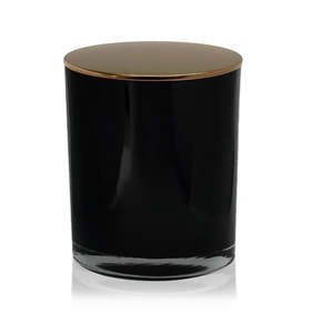 Medium Classic Tumblers: Medium Classic Tumbler - Black Jar with Bronze Metal Tumbler Lid 280 - 300ml
