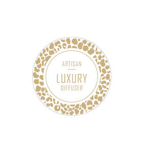 Diffuser Retail Packaging: 16. Artisan Luxury Diffuser Label 4.2cm Dia - Transparent with Gold Foiling