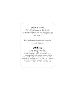 Diffuser Warning Label 4 x 5.3cm