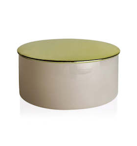 Bowls: Blush Glass Candle Bowl with Gold Lid 350ml