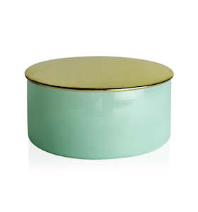 Bowls: Teal Green Candle Bowl with Gold Lid 350ml