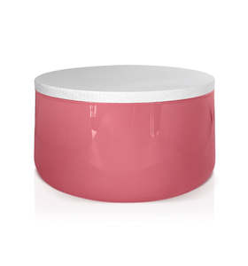 Bowls: Pink Glass Candle Bowl with White Wooden Lid 350ml