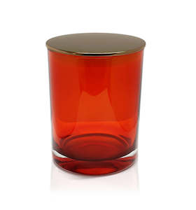 Christmas Ideas: Vogue Tumbler - Red Jar with Bronze Metal Lid 250ml
