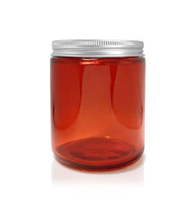 Smoke Red Pharmacist Glass Jar with Silver Lid 200ml